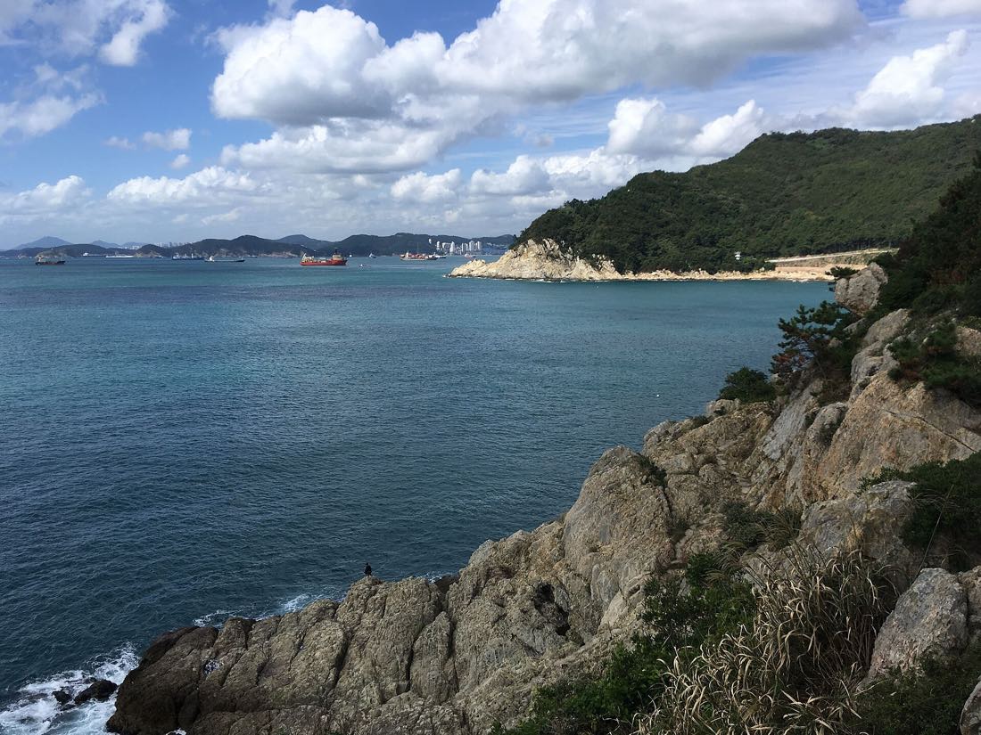 The cliffs of Taejongdae falling to the sea on Yeongdo island
